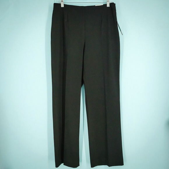 Liz Claiborne Size 12 Black Kylie Straight Leg Career Work Dress Pants NEW - Picture 1 of 7